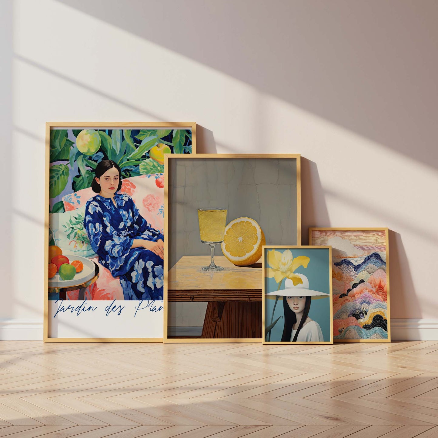 Mediterrane Kunst Poster · Geschenkidee · Moderne Porträts Stillleben und Farbenfrohe Illustrationen · Dekoprint ohne Rahmen
