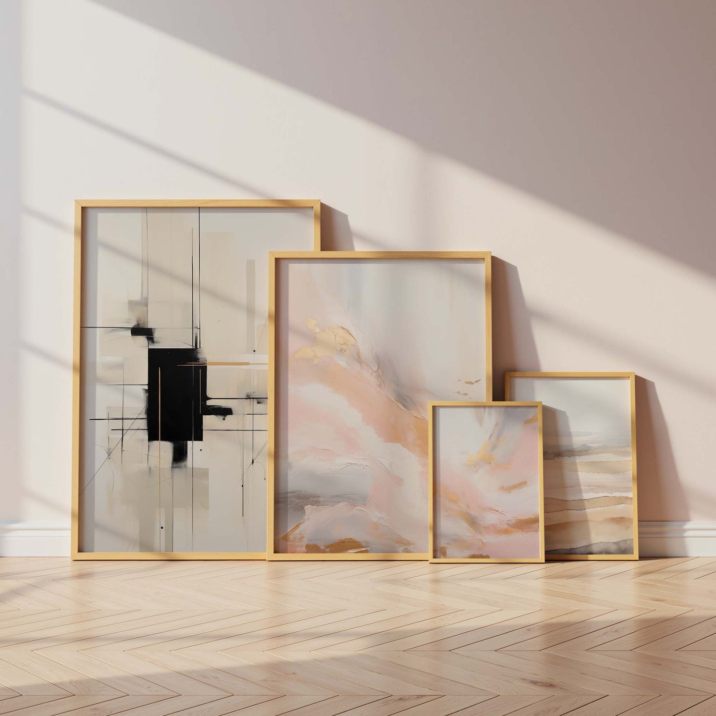 Abstrakte Beige Rosé Poster · Geschenkidee · Sanfte Texturkunst und Moderne Minimalistische Kompositionen · Dekoprint ohne Rahmen