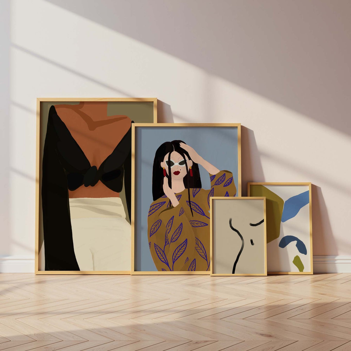Frauen Porträt Poster · Geschenkidee · Moderne feminine Kunst und abstrakte Formen · Dekoprint ohne Rahmen
