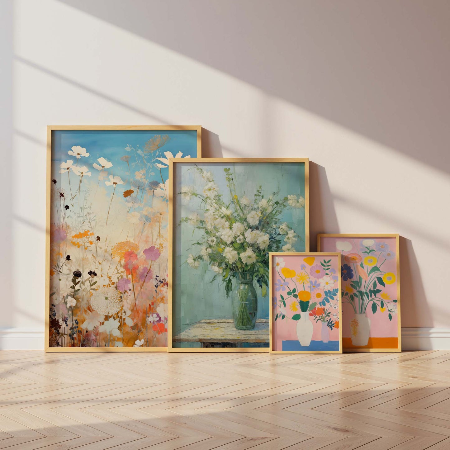 Blumen Poster · Geschenkidee · Moderne Botanische Illustrationen und Farbenfrohe Blütenkunst · Dekoprint ohne Rahmen