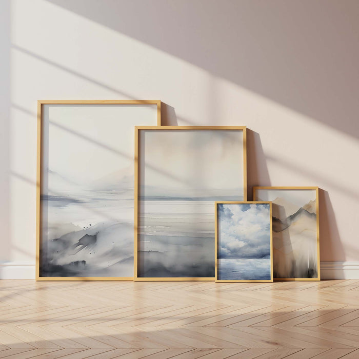 Aquarell Landschaft Poster – Premium Baumwoll-Canvas