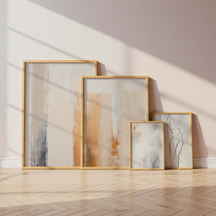 Linienkunst-Poster in Beige und Grau