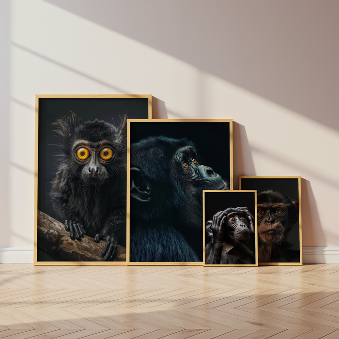 Affen Poster auf Baumwollcanvas – Premium Qualität