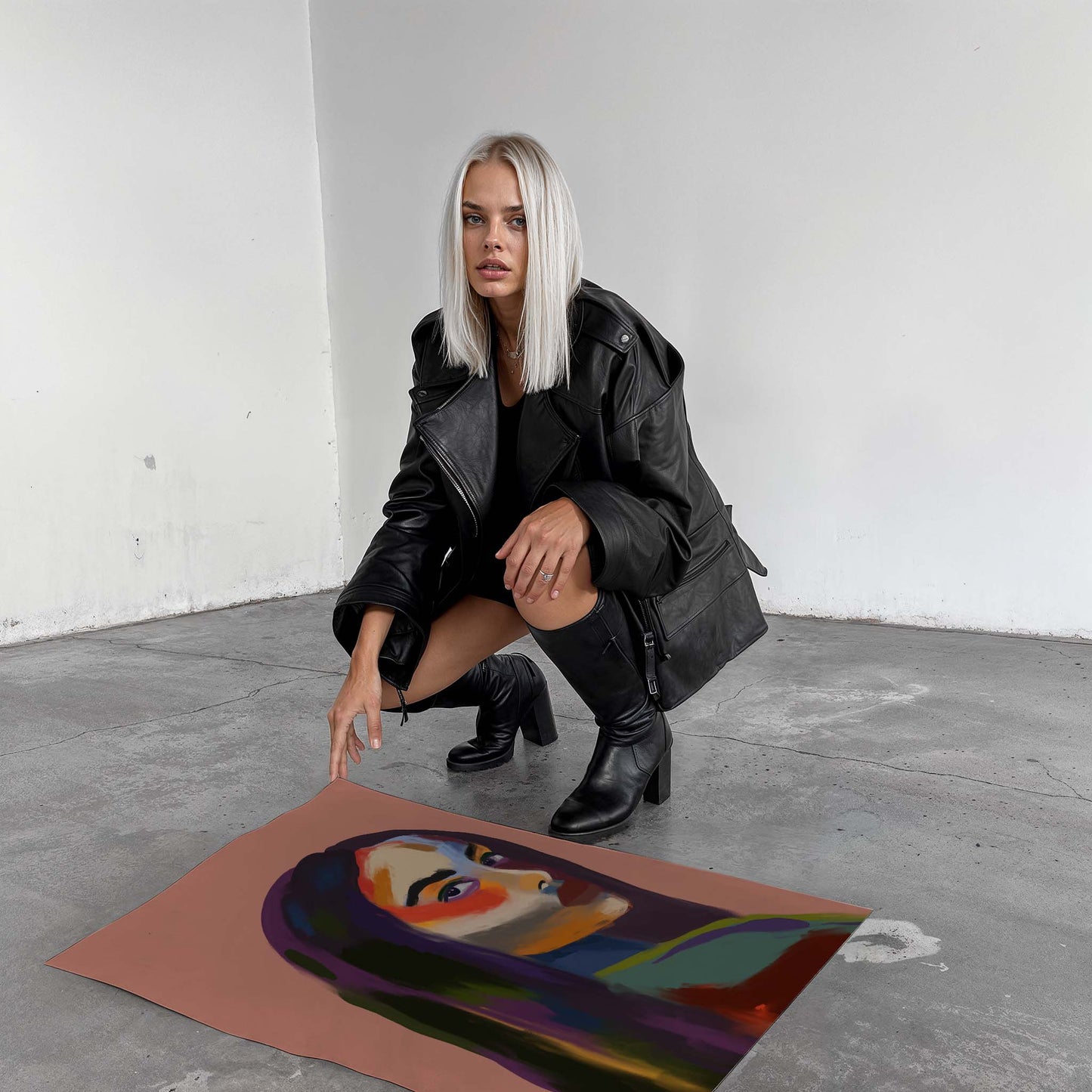 Frauen Porträt Poster · Geschenkidee · Moderne feminine Kunst und abstrakte Formen · Dekoprint ohne Rahmen