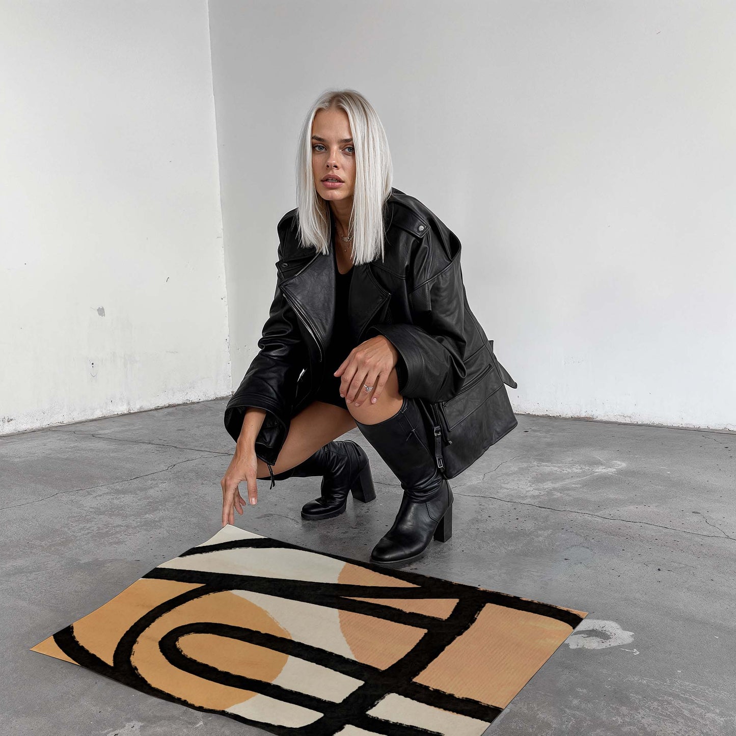 Körperkunst Poster · Geschenkidee · Line Art, Weibliche Silhouetten und Beige Terrakotta Formen · Dekoprint ohne Rahmen