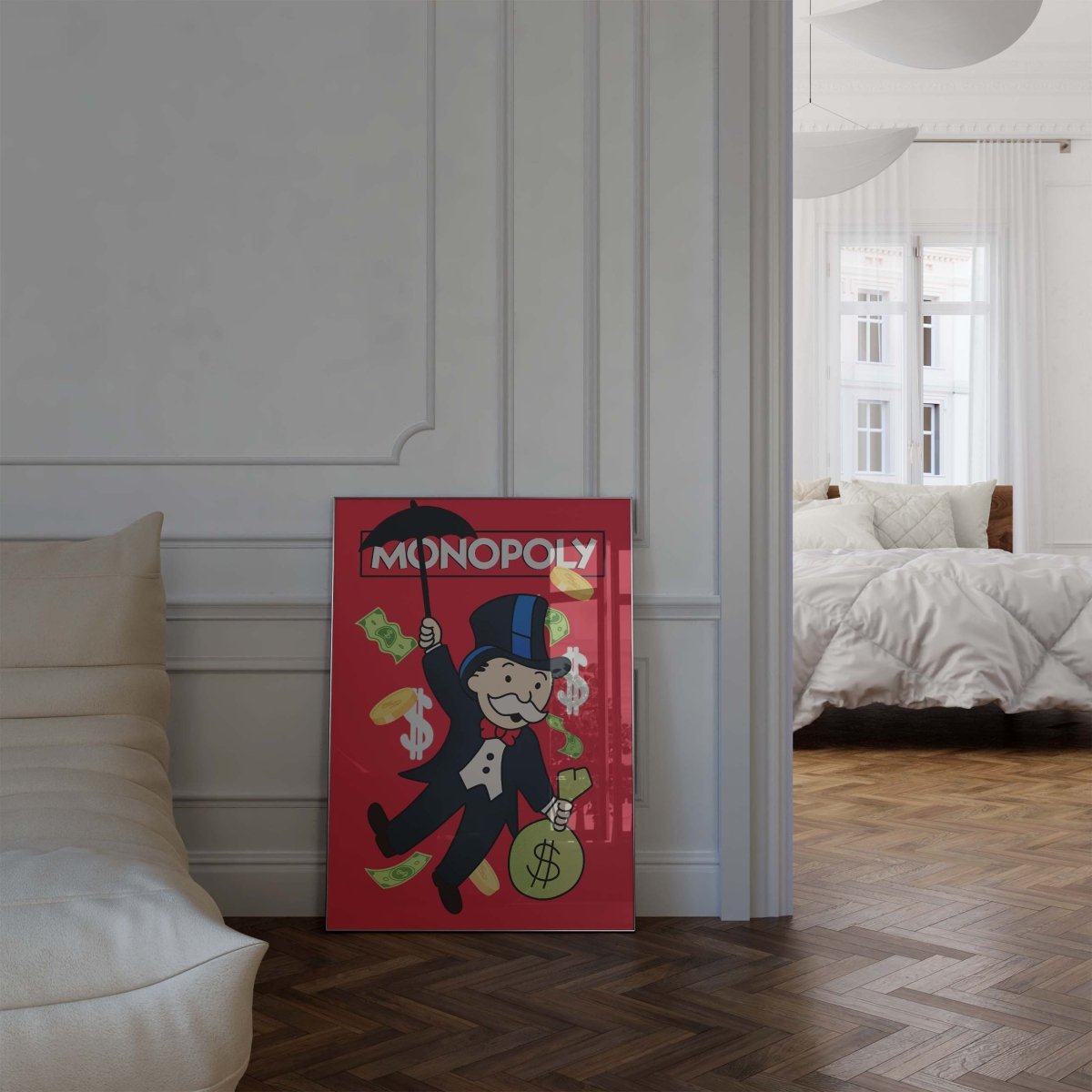 Monopoly Stil Cartoon Charakter Poster· Geld & Reichtum Illustration · Retro Pop Art Design · Print ohne Rahmen - justgoodmood