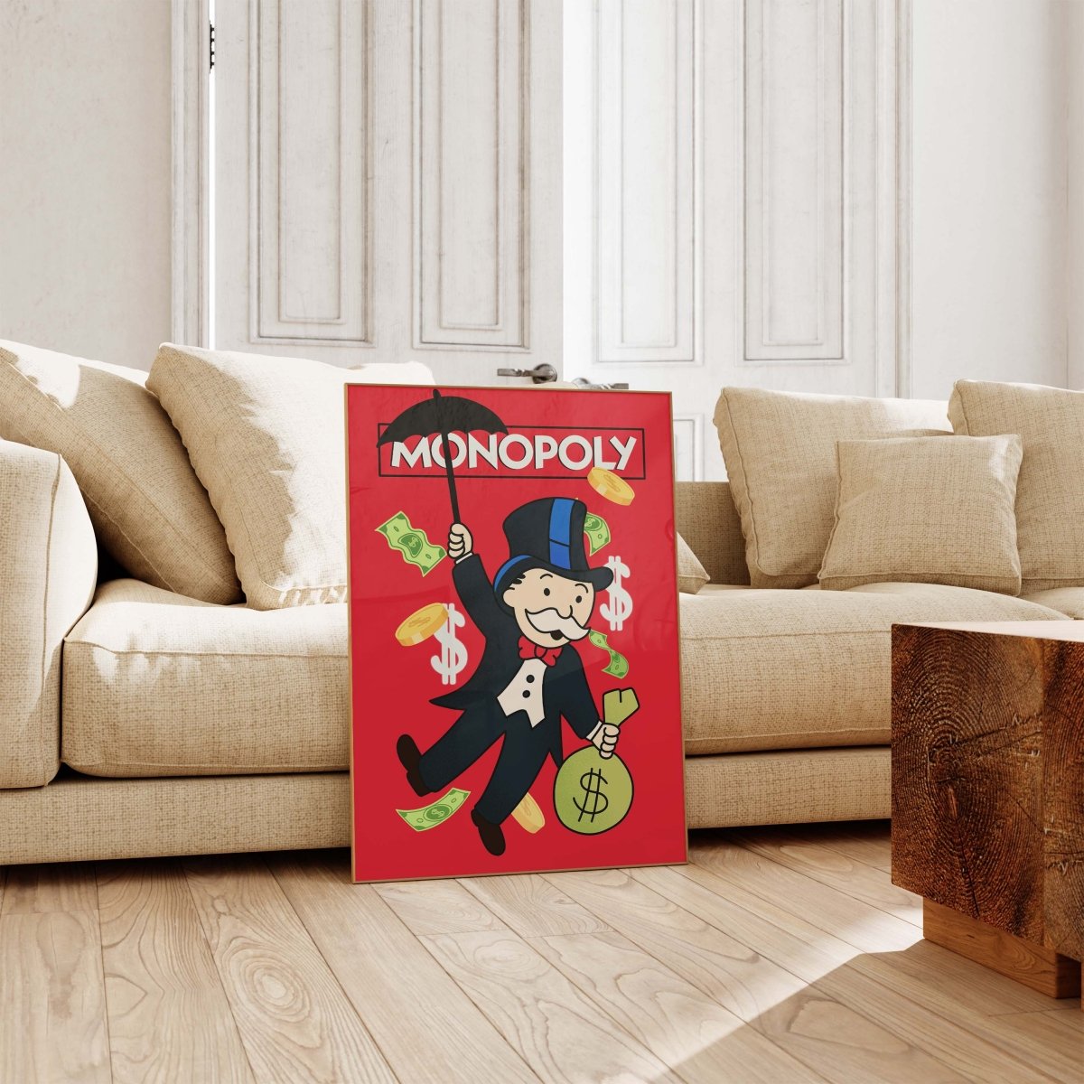 Monopoly Stil Cartoon Charakter Poster· Geld & Reichtum Illustration · Retro Pop Art Design · Print ohne Rahmen - justgoodmood