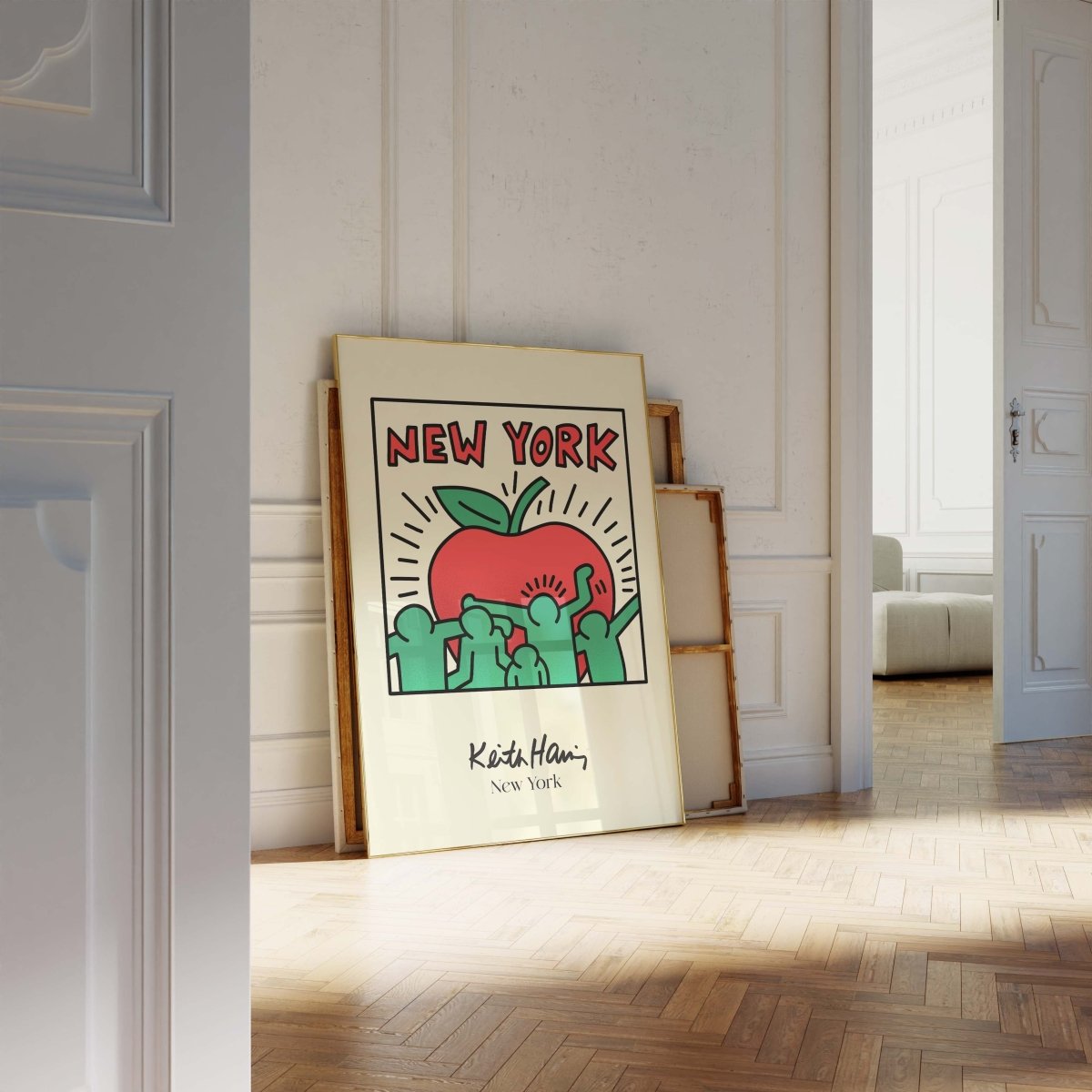 New York Apple Illustration Poster · Pop Art Stadtmotiv · Moderne Grafik Design Kunst · Print ohne Rahmen - justgoodmood
