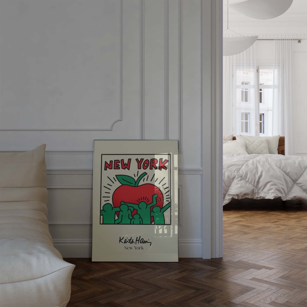 New York Apple Illustration Poster · Pop Art Stadtmotiv · Moderne Grafik Design Kunst · Print ohne Rahmen - justgoodmood