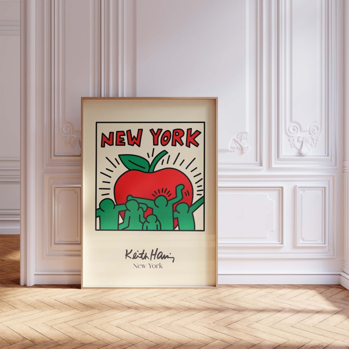 New York Apple Illustration Poster · Pop Art Stadtmotiv · Moderne Grafik Design Kunst · Print ohne Rahmen - justgoodmood