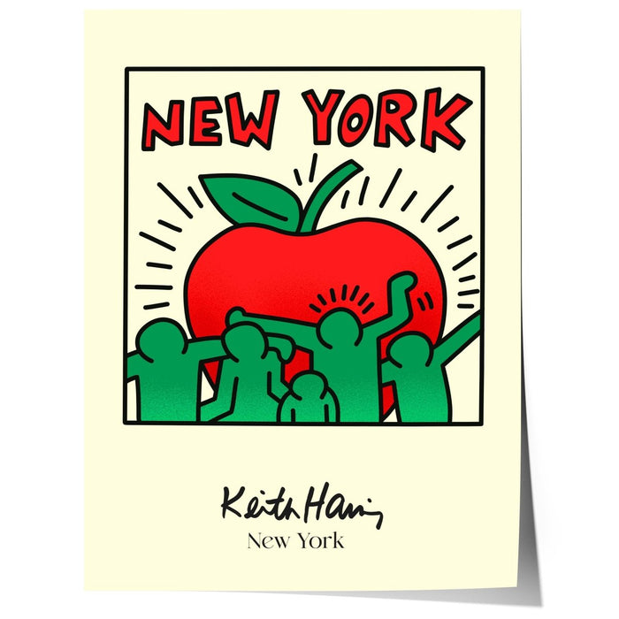 New York Apple Poster – Premium Baumwoll-Canvas