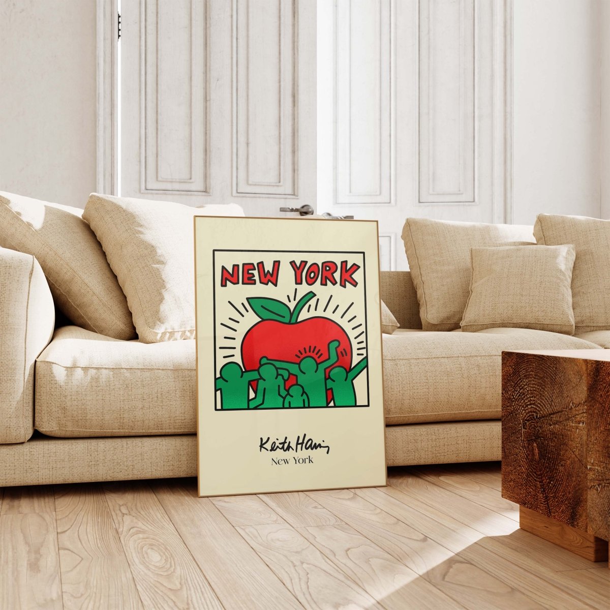 New York Apple Illustration Poster · Pop Art Stadtmotiv · Moderne Grafik Design Kunst · Print ohne Rahmen - justgoodmood