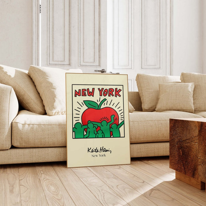 New York Apple Poster – Premium Baumwoll-Canvas