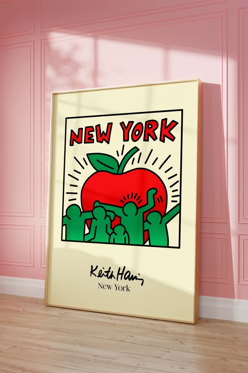New York Apple Illustration Poster · Pop Art Stadtmotiv · Moderne Grafik Design Kunst · Print ohne Rahmen - justgoodmood