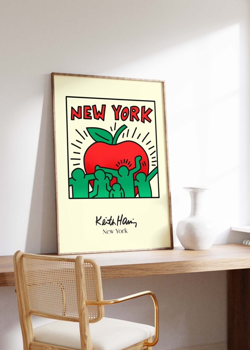 New York Apple Illustration Poster · Pop Art Stadtmotiv · Moderne Grafik Design Kunst · Print ohne Rahmen - justgoodmood