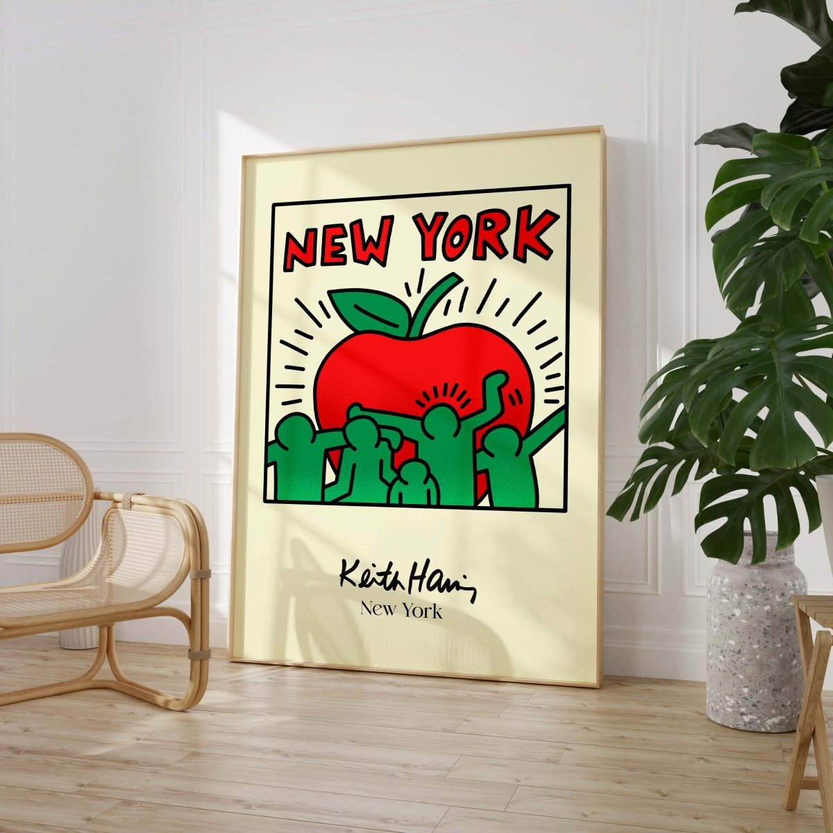New York Apple Illustration Poster · Pop Art Stadtmotiv · Moderne Grafik Design Kunst · Print ohne Rahmen - justgoodmood