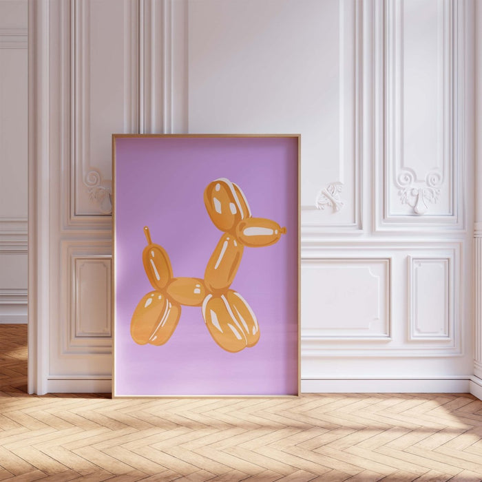 JUSTGOODMOOD Orange Balloon Dog Poster – Edle Wandkunst