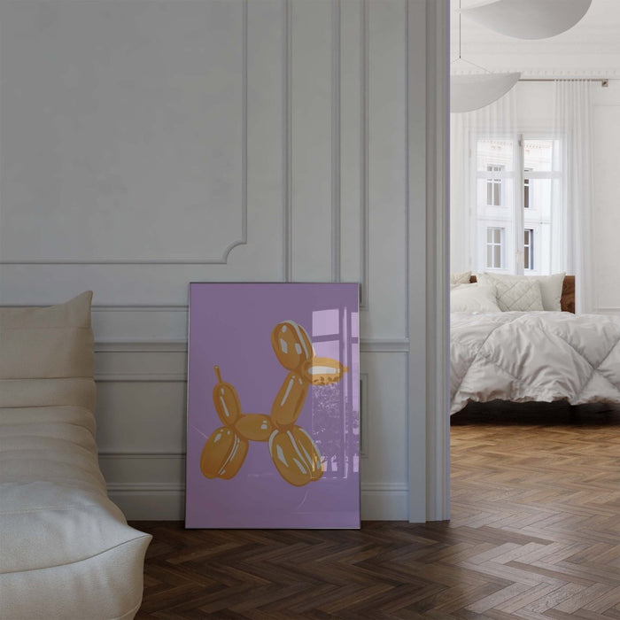 JUSTGOODMOOD Orange Balloon Dog Poster – Edle Wandkunst