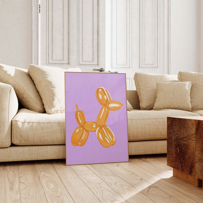 JUSTGOODMOOD Orange Balloon Dog Poster – Edle Wandkunst