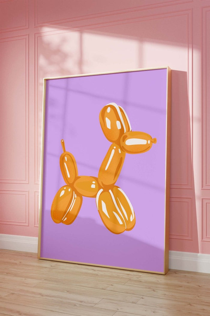 JUSTGOODMOOD Orange Balloon Dog Poster – Edle Wandkunst