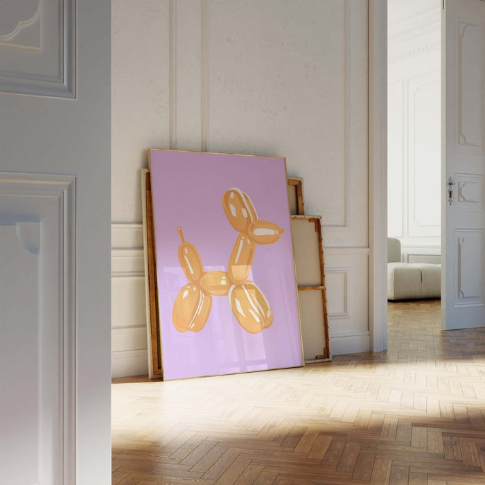JUSTGOODMOOD Orange Balloon Dog Poster – Edle Wandkunst