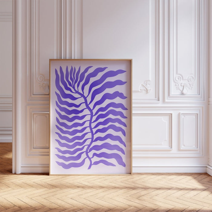 JUSTGOODMOOD Palmenblatt Poster Lila – Edler Canvasdruck