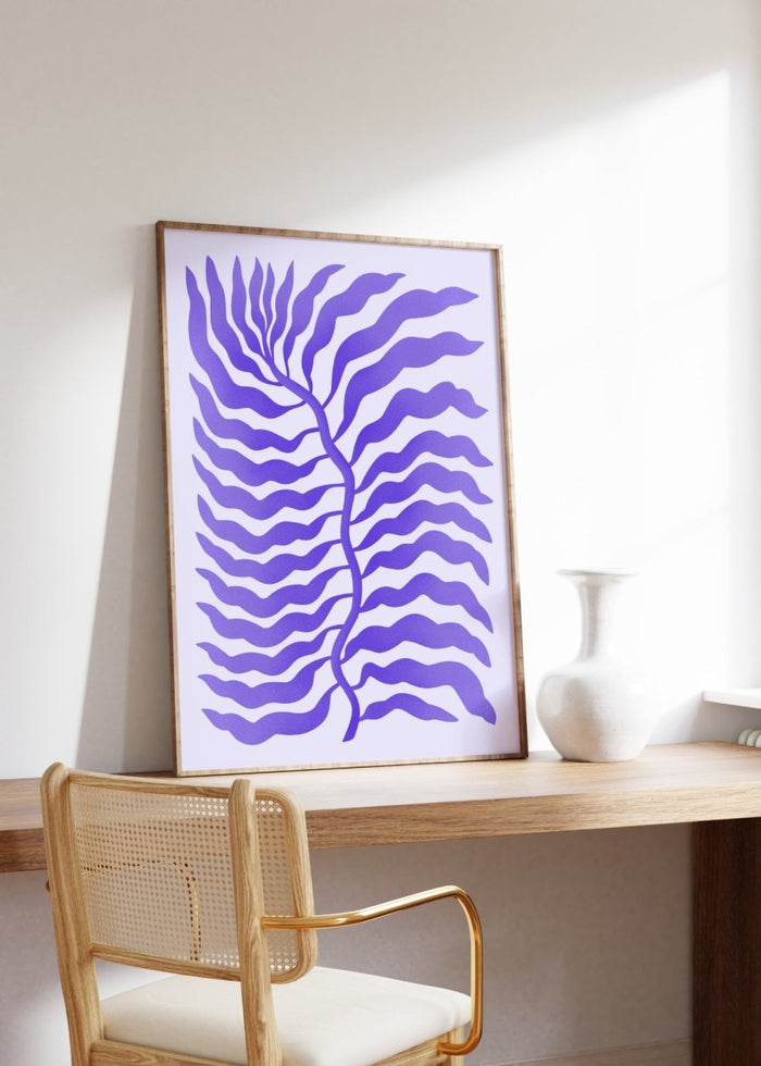 JUSTGOODMOOD Palmenblatt Poster Lila – Edler Canvasdruck