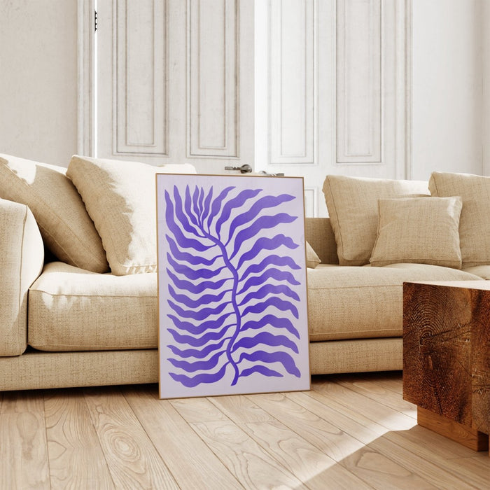 JUSTGOODMOOD Palmenblatt Poster Lila – Edler Canvasdruck