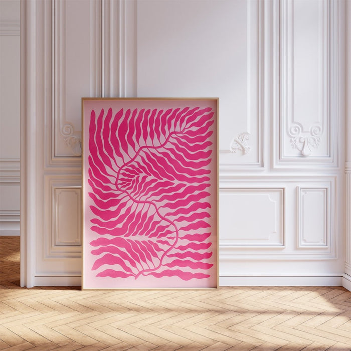 JUSTGOODMOOD Palmenblatt Poster Pink – Premium Print