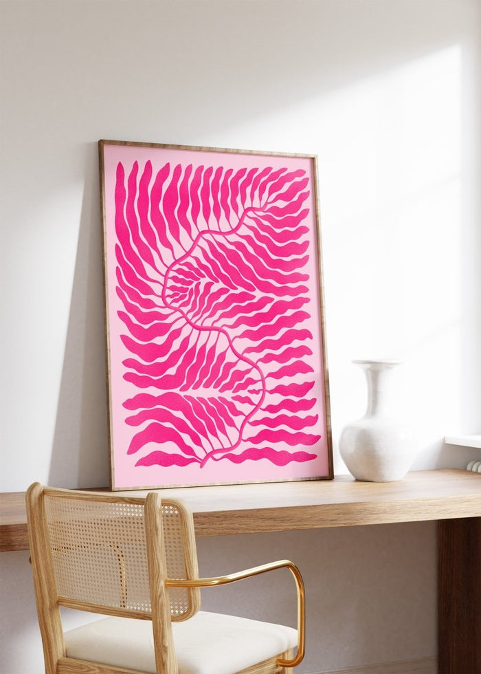JUSTGOODMOOD Palmenblatt Poster Pink – Premium Print