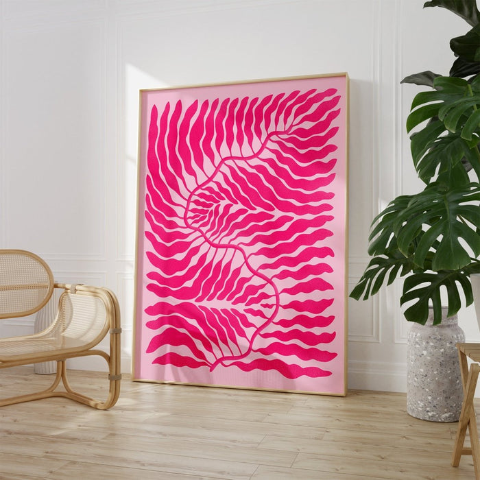 JUSTGOODMOOD Palmenblatt Poster Pink – Premium Print