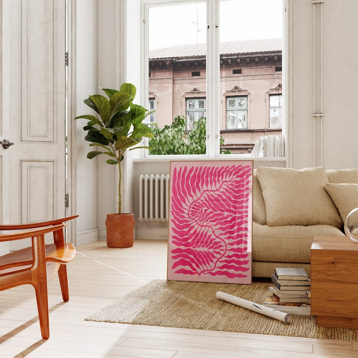 JUSTGOODMOOD Palmenblatt Poster Pink – Premium Print