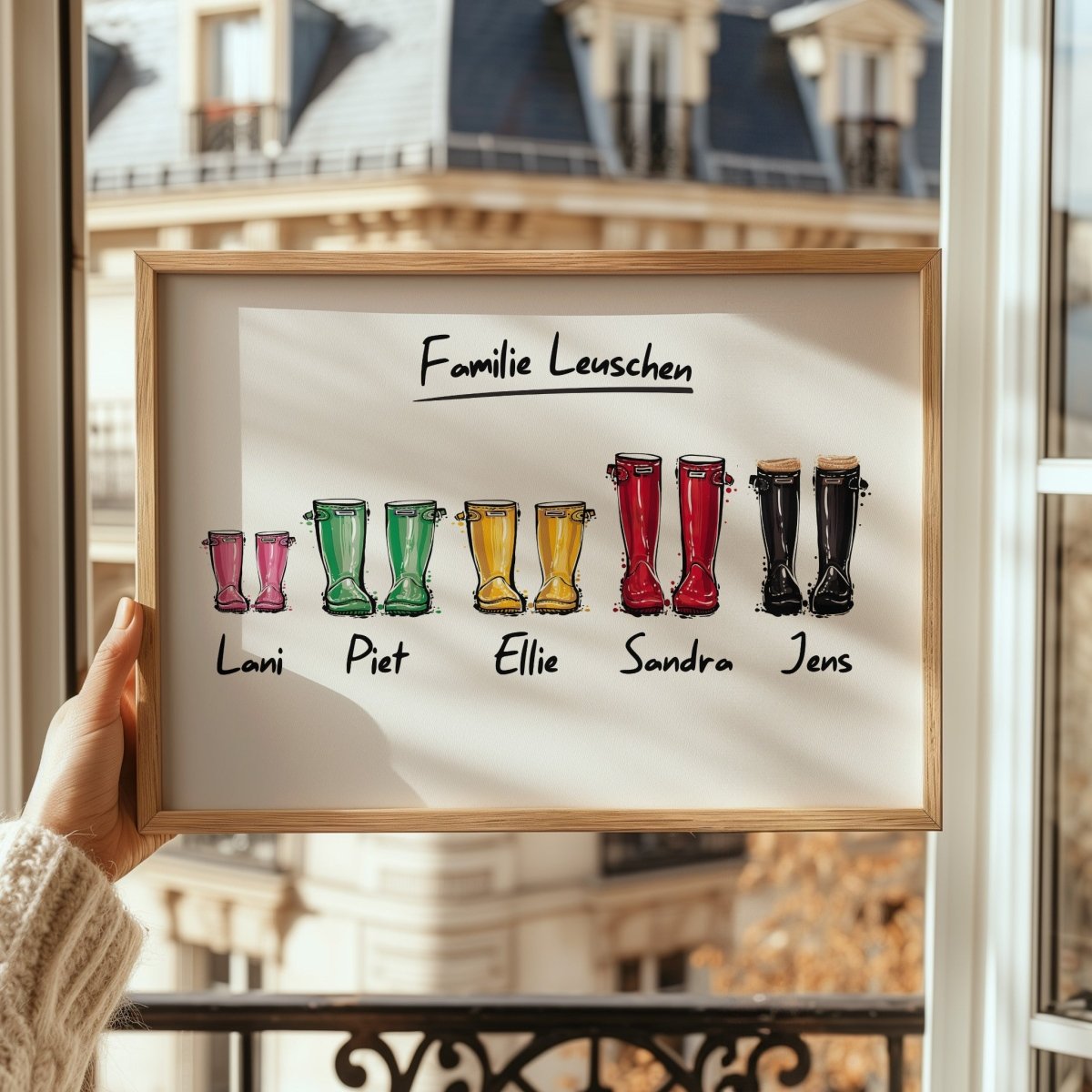 Personalisiertes Namen Gummistiefel Poster · Geschenkidee · Deko Print ohne Rahmen - justgoodmood