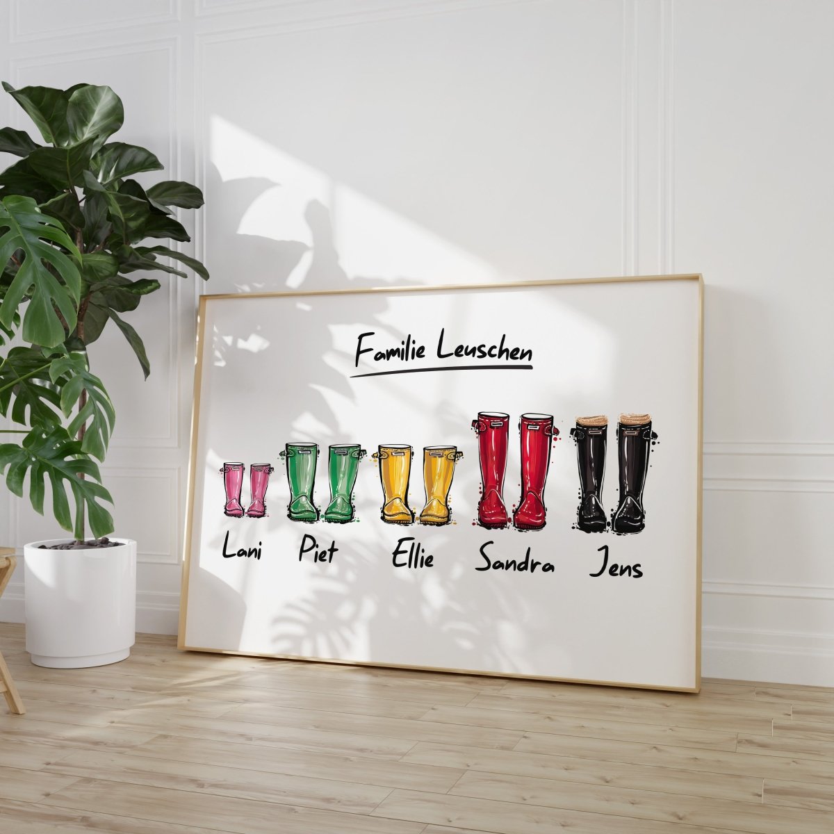 Personalisiertes Namen Gummistiefel Poster · Geschenkidee · Deko Print ohne Rahmen - justgoodmood