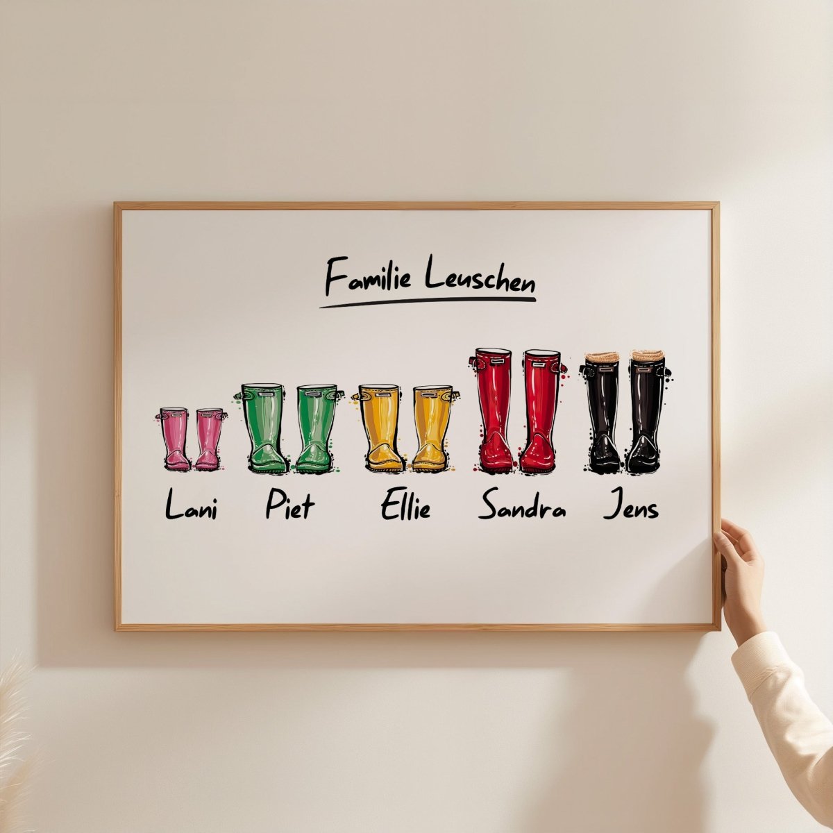 Personalisiertes Namen Gummistiefel Poster · Geschenkidee · Deko Print ohne Rahmen - justgoodmood