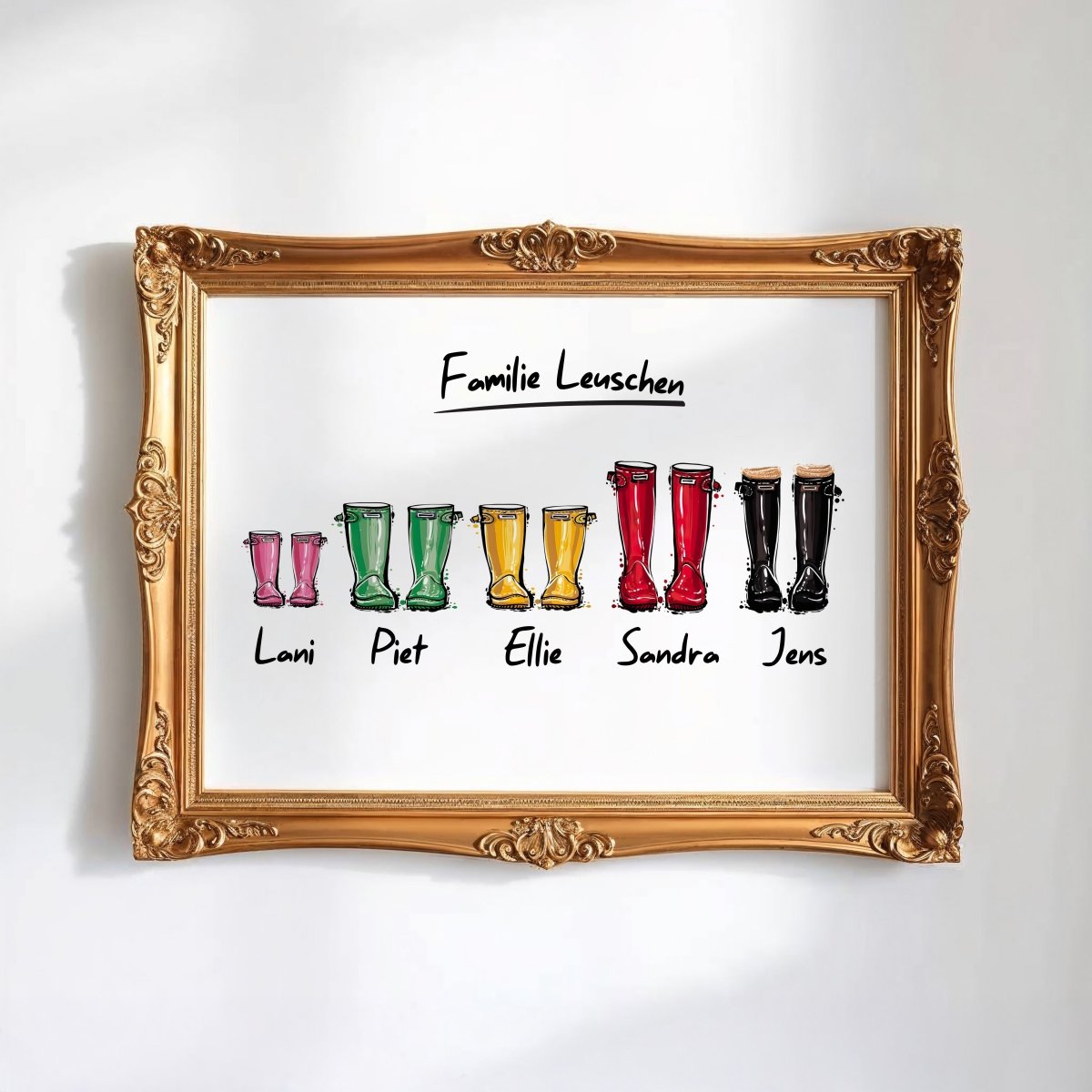 Personalisiertes Namen Gummistiefel Poster · Geschenkidee · Deko Print ohne Rahmen - justgoodmood