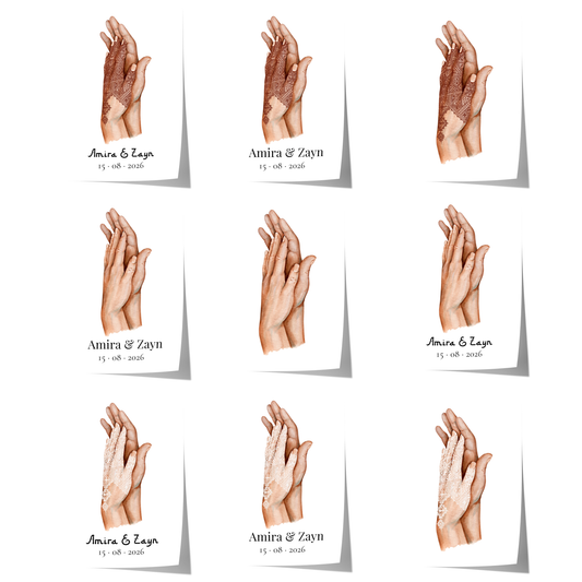 personalized couple hands wedding illustration poster