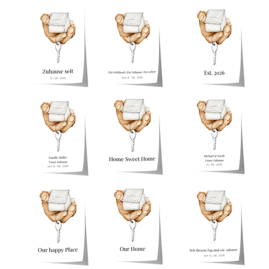 personalized home key house illustration poster