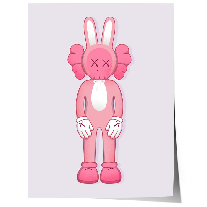 JUSTGOODMOOD Pink Bunny Skull Poster – Premium Qualität