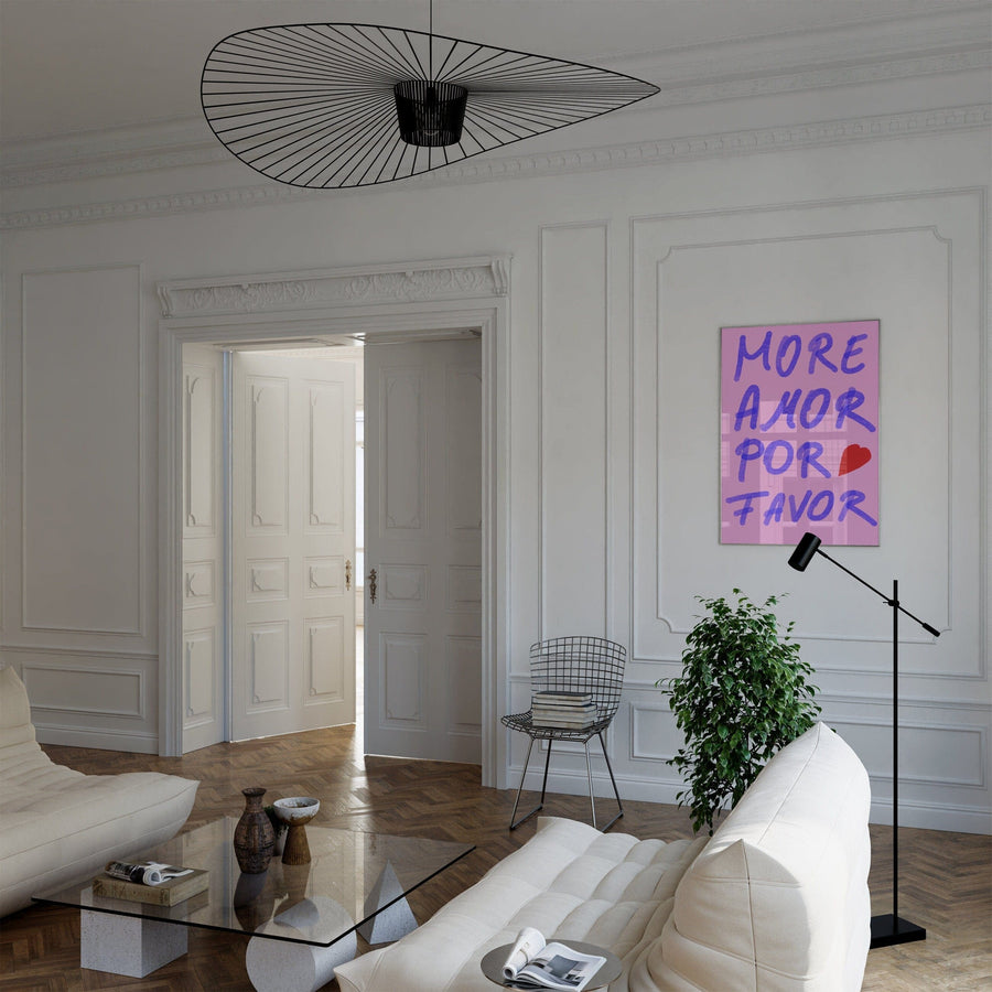 Pink Wandkunst Handschrift Poster · Geschenkidee · More Amor Por Favor · moderne elektrisch · Wandkunst · Wand Deko · Deko Print ohne Rahmen - justgoodmood