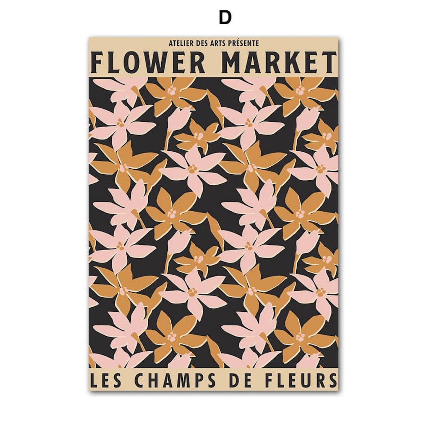 Poster Abstrakt Blumenmarkt · Skandinavisch Design · Vintage Stil als Deko Print ohne Rahmen
