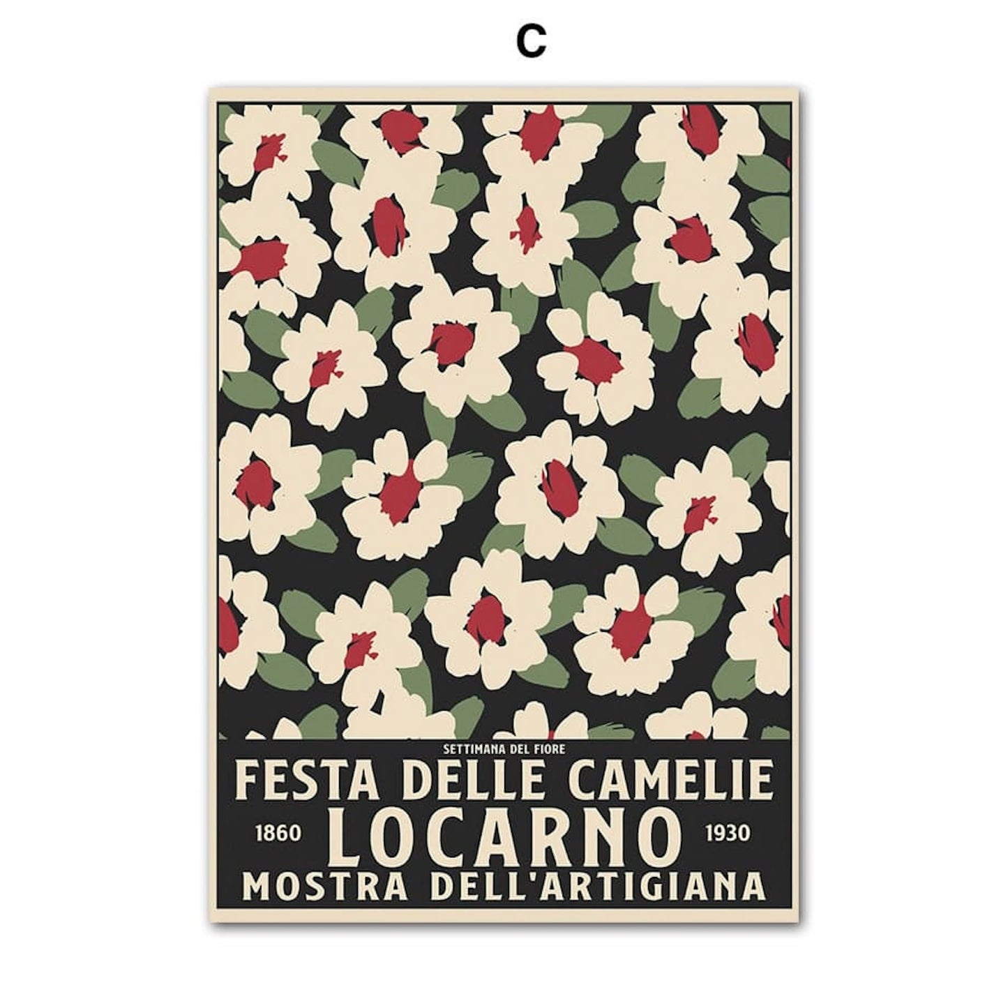 Poster Abstrakt Blumenmarkt · Skandinavisch Design · Vintage Stil als Deko Print ohne Rahmen