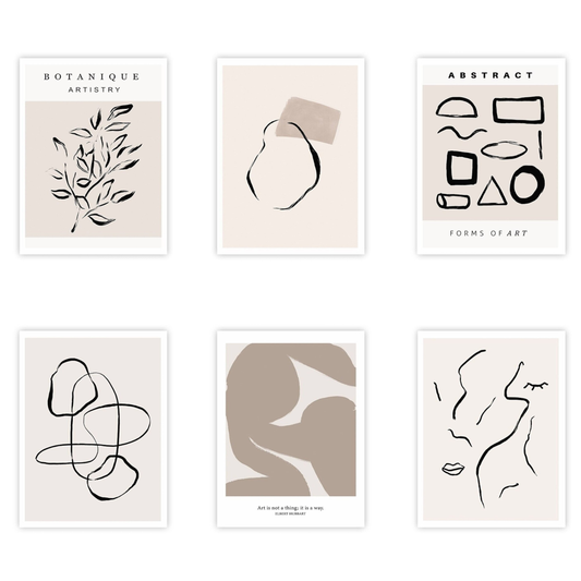 Poster Abstract Discreet lines and shapes as a decorative print without a frame