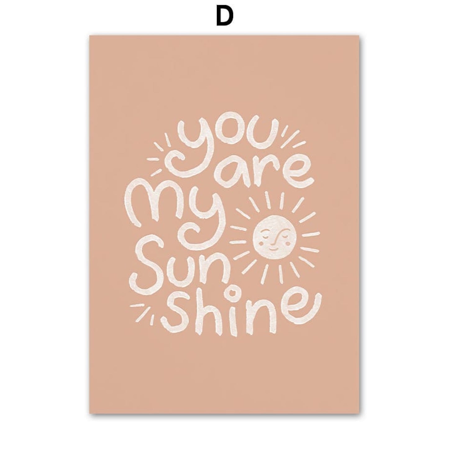 Poster Alpaka · You are my Sunshine · Alphabet · Regenbogen als Deko Print ohne Rahmen