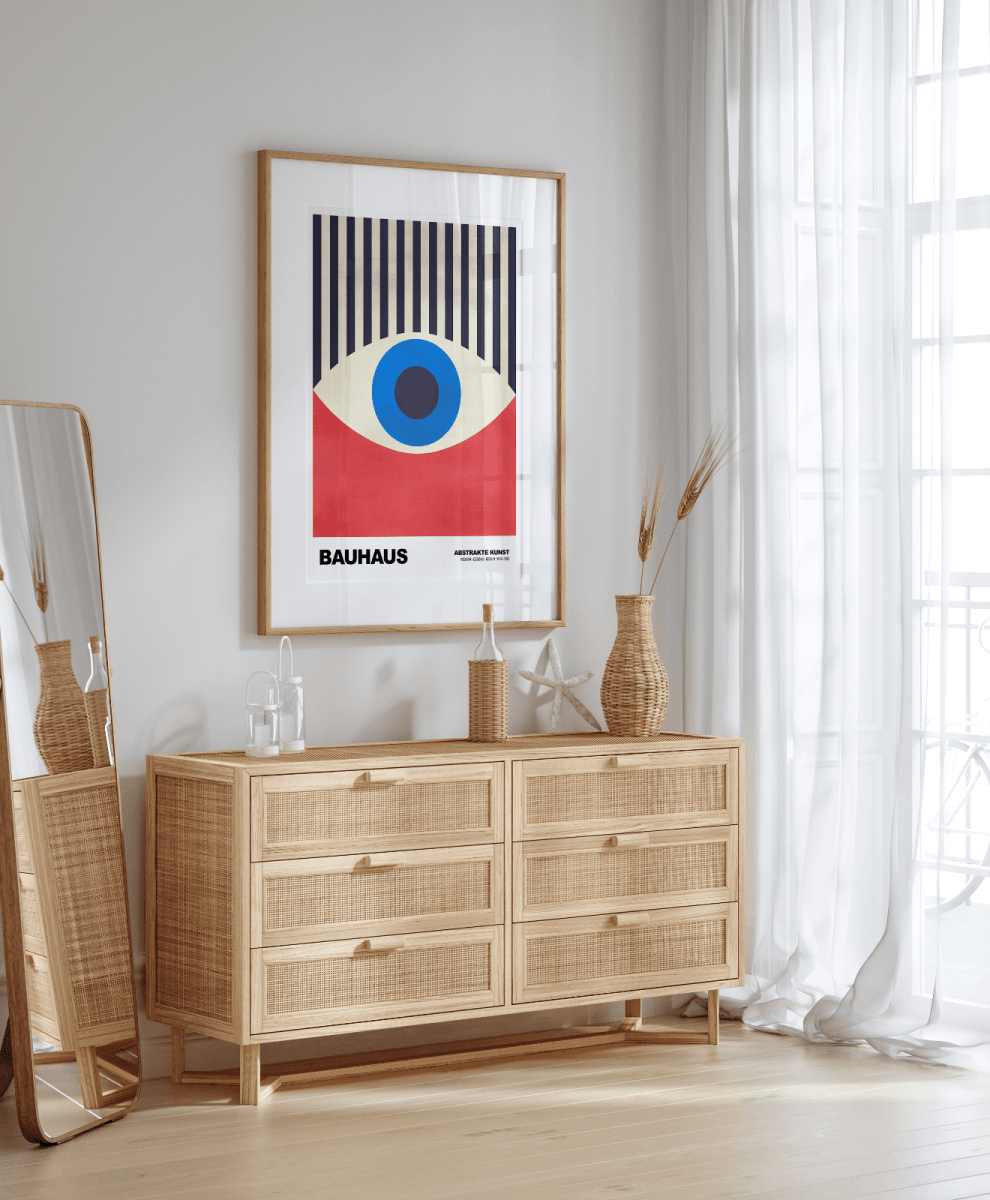 POSTER BAUHAUS Abstrakte Kunst · Modernes Auge Design im Retro Stil · Minimalistische Wanddeko · Deko Print ohne Rahmen - justgoodmood