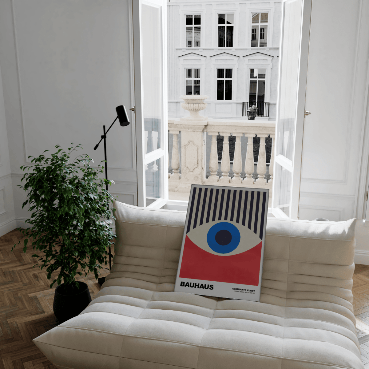 POSTER BAUHAUS Abstrakte Kunst · Modernes Auge Design im Retro Stil · Minimalistische Wanddeko · Deko Print ohne Rahmen - justgoodmood