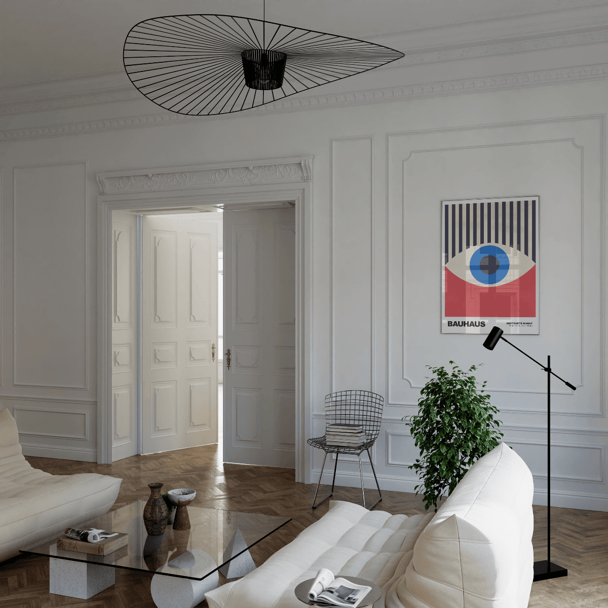 POSTER BAUHAUS Abstrakte Kunst · Modernes Auge Design im Retro Stil · Minimalistische Wanddeko · Deko Print ohne Rahmen - justgoodmood