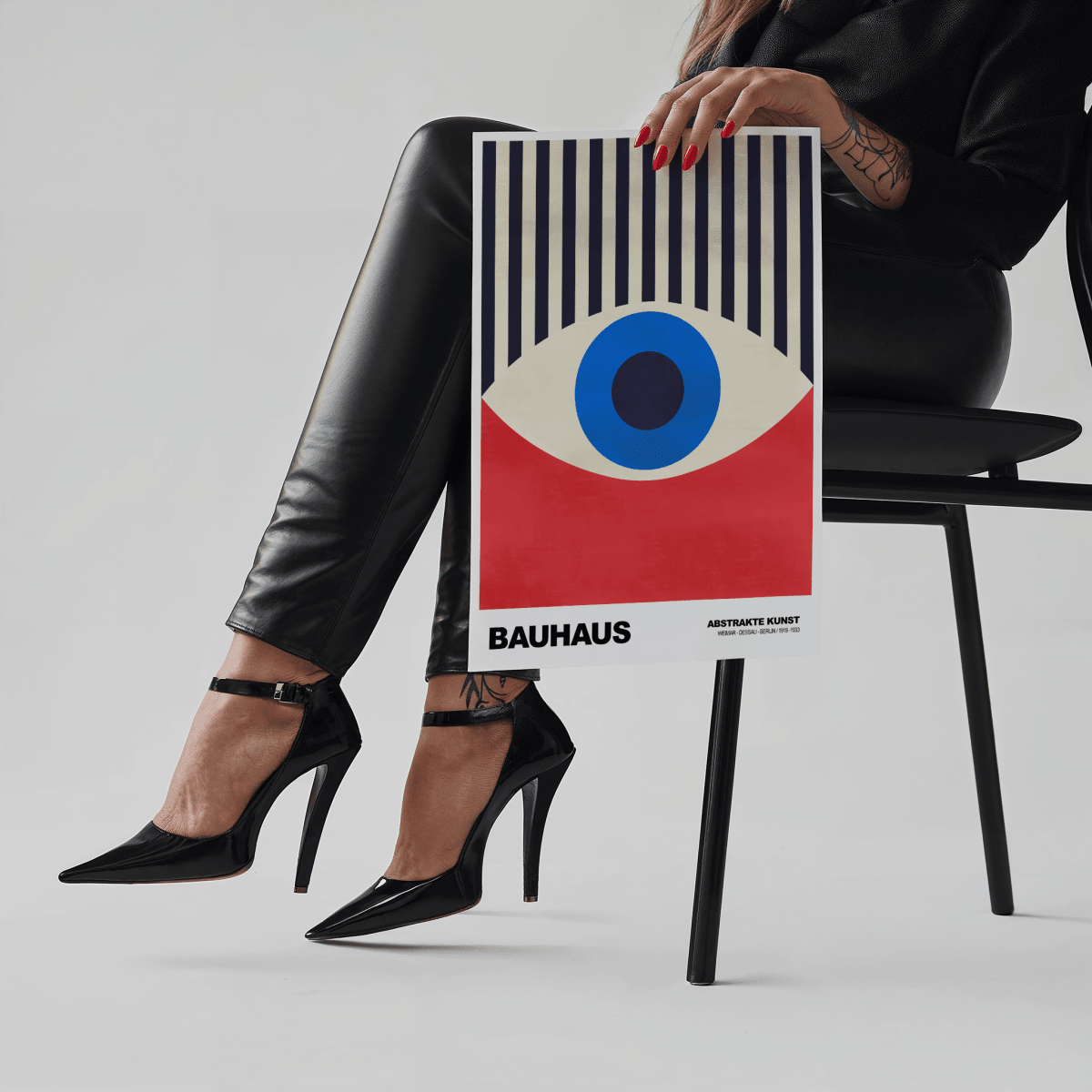 POSTER BAUHAUS Abstrakte Kunst · Modernes Auge Design im Retro Stil · Minimalistische Wanddeko · Deko Print ohne Rahmen - justgoodmood