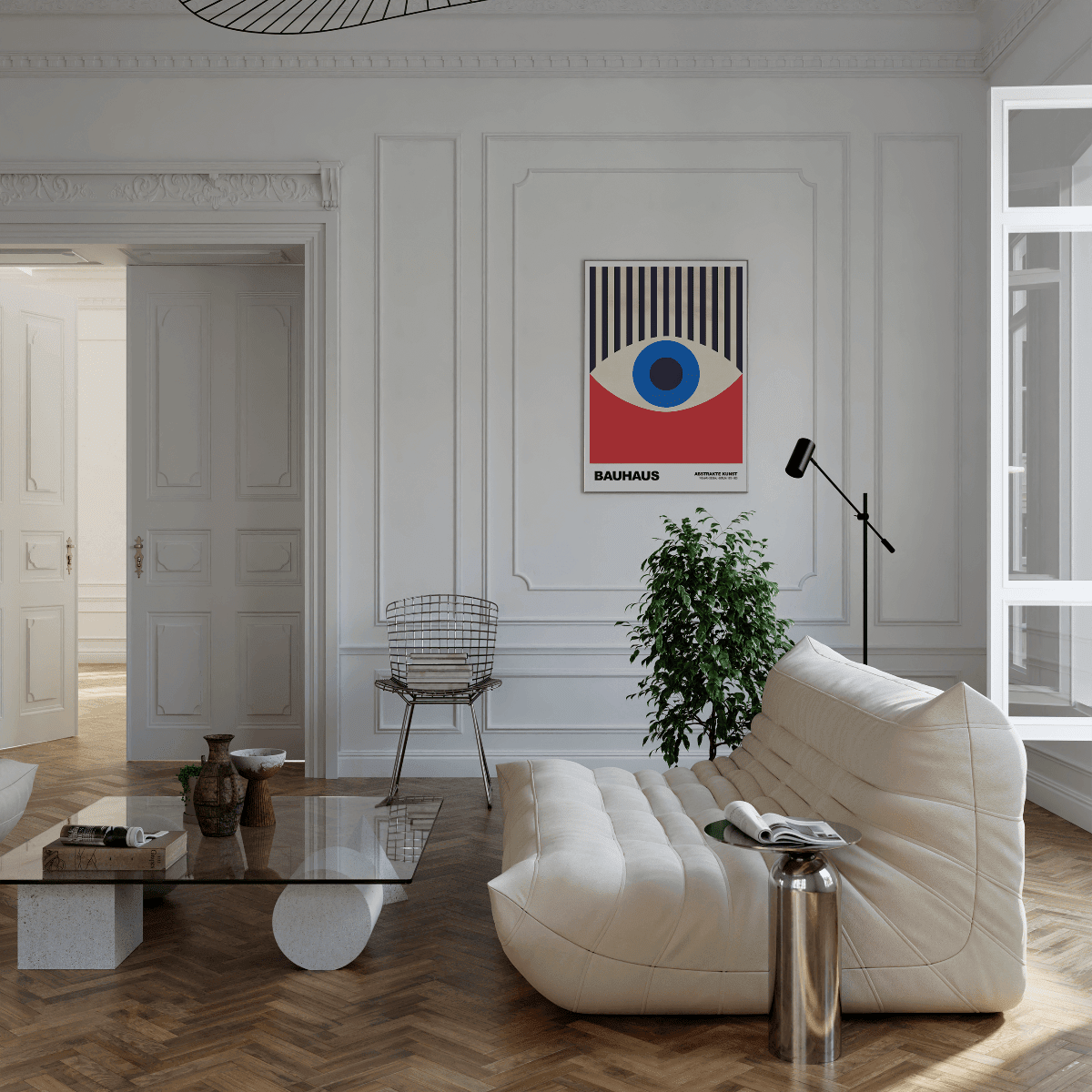 POSTER BAUHAUS Abstrakte Kunst · Modernes Auge Design im Retro Stil · Minimalistische Wanddeko · Deko Print ohne Rahmen - justgoodmood