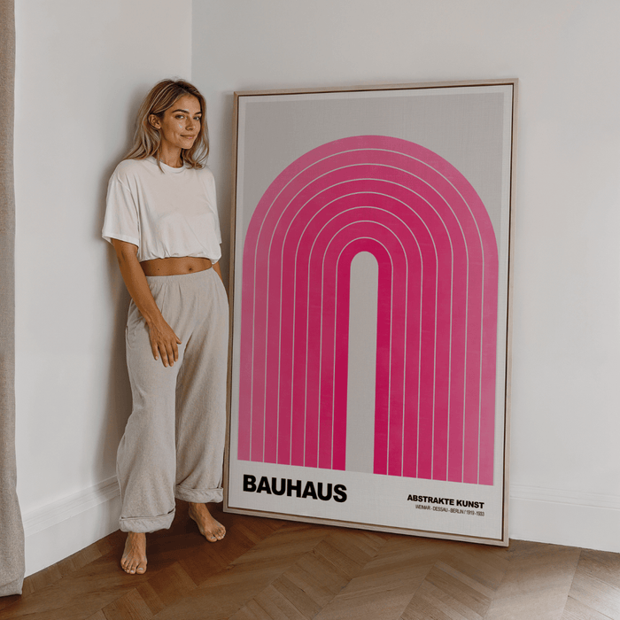 JUSTGOODMOOD Bauhaus Poster – Edles Baumwoll-Canvas